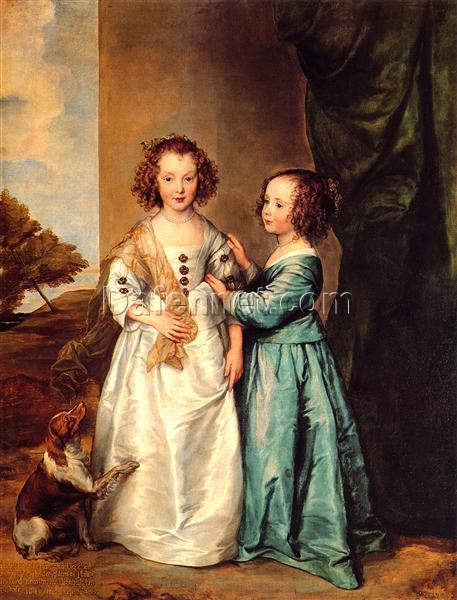 Portrait of Philadelphia and Elisabeth Cary” Inspired Baroque Portrait Oil Painting – Exquisite Craft from Dafen Village Studio