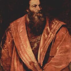 Portrait of Pietro Aretino by Titian – c.1545 Mannerism Oil Painting