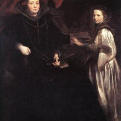 Dafen Village Handcrafted Replica of Anthony van Dyck's “Portrait of Porzia Imperiale and Her Daughter” - A Baroque Masterpiece in Oil on Canvas