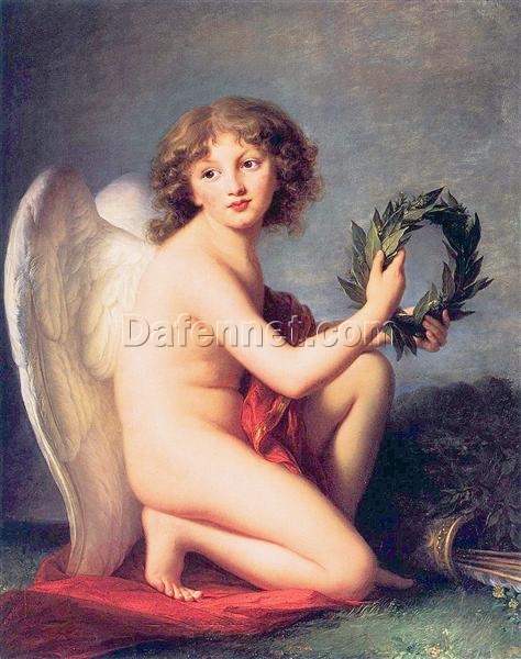 1789 Neoclassical and Rococo-Inspired Portrait of Prince Henry Lubomirski as the Genius of Fame by Vigée Le Brun Replica