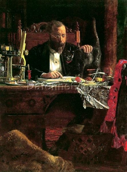 Authentic-Looking Realist Portrait “Portrait of Professor Benjamin H. Rand” (1874) by Thomas Eakins – Dafen Village Creation, Oil Painting for Home and Office Spaces, Adored by Art Aficionados and Those Who Appreciate Historical Portraits