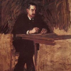 Hand-Painted Replica of Thomas Eakins' "Portrait of Professor William D. Marks" (c.1886) - Imposing Realist Portrait Oil Painting on Canvas from Dafen Village, Ideal for Art Lovers and Academic Art Enthusiasts