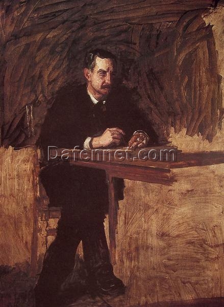 Hand-Painted Replica of Thomas Eakins’ “Portrait of Professor William D. Marks” (c.1886) – Imposing Realist Portrait Oil Painting on Canvas from Dafen Village, Ideal for Art Lovers and Academic Art Enthusiasts