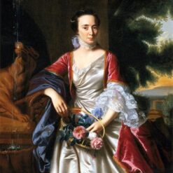 Large Format Hand-Painted Oil Canvas Replica of Portrait of Rebecca Boylston INSPIRED BY John Singleton Copley’s 1767 Neoclassical Masterpiece