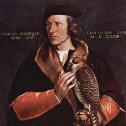 Exquisite 'Portrait of Robert Cheseman' Inspired Oil, Wood & Tempera Painting - Embodying Northern Renaissance Spirit by Dafen Village Studio