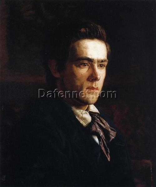 Authentic-Looking Realist Portrait “Portrait of Samuel Murray” (1889) by Thomas Eakins – Dafen Village Creation, Oil Painting for Home and Office Spaces, Adored by Art Aficionados and Those Who Appreciate the Craft of Realist Portraiture