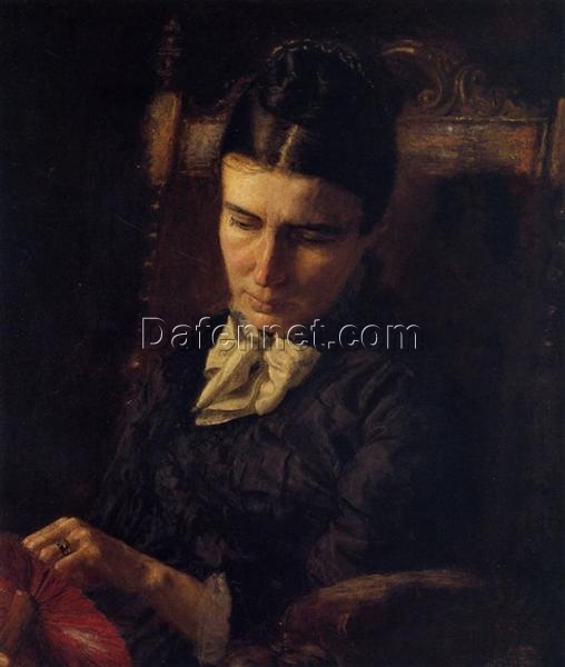 Hand-Painted Replica of Thomas Eakins’ “Portrait of Sarah Ward Brinton” (1878) – Elegant Realist Portrait Oil Painting on Canvas from Dafen Village, Ideal for Art Lovers and Portrait Aficionados