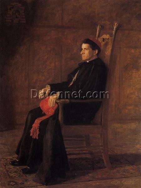 Dafen Village Inspired Reproduction of Thomas Eakins’ “Portrait of Sebastiano Cardinal Martinelli” (1902) – High-Quality Realist Portrait Oil Painting for Sale, Great for Art Collections and Interior Designers Seeking Distinguished Ecclesiastical Portraits