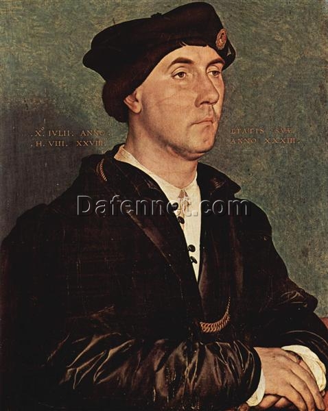 Authentic Hand – painted ‘Portrait of Sir Richard Southwell’ INSPIRED BY Hans Holbein the Younger – Northern Renaissance Style Oil, Panel & Tempera from Dafen Village Studio for Art Connoisseurs