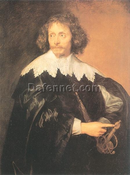 Dafen Village Hand-Painted “Portrait of Sir Thomas Chaloner” INSPIRED BY Anthony van Dyck’s 1620 Baroque Masterpiece for Art Aficionados