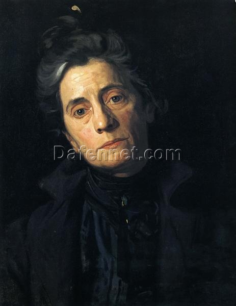 Hand-Painted Replica of Thomas Eakins’ “Portrait of Susan MacDowell Eakins” (1899) – Intimate Realist Portrait Oil Painting on Canvas from Dafen Village, Ideal for Art Lovers and Those Interested in Artist Couples