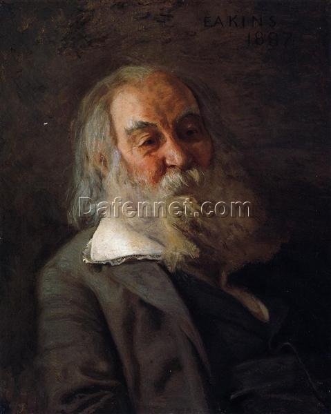 Hand-Painted Replica of Thomas Eakins’ “Portrait of Walt Whitman” (1887) – Iconic Realist Portrait Oil Painting on Canvas from Dafen Village, Ideal for Art Lovers and Poetry Enthusiasts