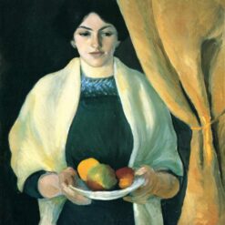 High - Quality Replica of August Macke's 'Portrait with Apples' (1909) - Ideal for Art Lovers and Interior Decoration
