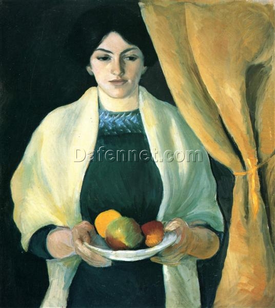 High – Quality Replica of August Macke’s ‘Portrait with Apples’ (1909) – Ideal for Art Lovers and Interior Decoration
