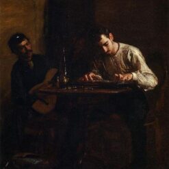 Authentic-Looking Realist Genre Painting "Professionals at Rehearsal" (1883) by Thomas Eakins - Dafen Village Creation, Oil Painting for Home and Office Spaces, Adored by Art Aficionados and Those Who Appreciate the Behind-the-Scenes of Performance