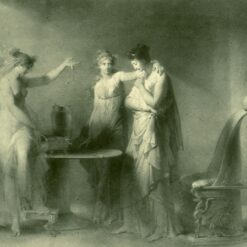 Dafen Village Hand-Painted “Psyche and Her Two Sisters” Inspired Rococo Mythological Oil Canvas for Art Aficionados