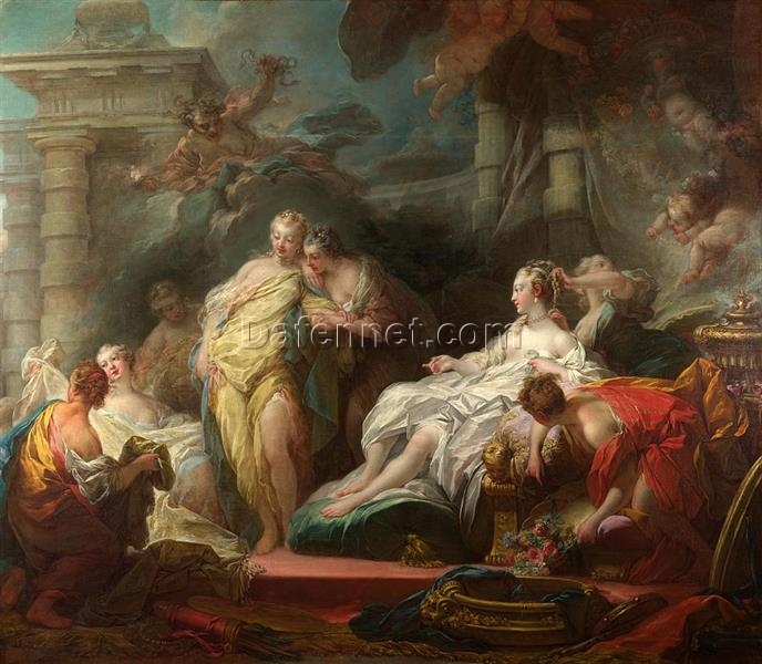 Dafen Village Hand – Painted “Psyche showing her sisters her gifts from Cupid” Inspired Rococo Oil Canvas