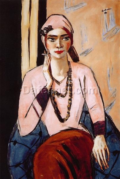 Museum-Quality Reproduction: Self-Portrait with Horn INSPIRED BY Max Beckmann