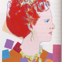 Custom - made Oil Painting of Queen Margrethe II of Denmark INSPIRED BY Andy Warhol's 1985 Pop Art, Created in Dafen Village for Home Decorators Seeking a Touch of Royal Elegance