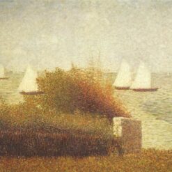 High-Resolution Print Inspired by Georges Seurat's 'Race in Grandcamp' (La Rade de Grandcamp) - An Affordable Way to Adorn Your Space with Neo-Impressionist and Pointillist Landscape Art from Dafen Village