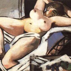 123x86cm Expressionist Oil of Reclining Nude INSPIRED BY Max Beckmann’s 1929 Masterwork
