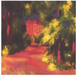 High - Quality Hand - Painted Replica from Dafen Village - August Macke's 1914 'Red house in park' Expressionist Landscape Oil Painting on Canvas