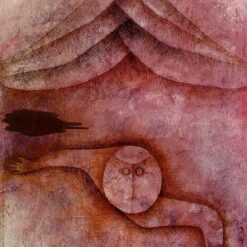 Unique Hand-painted Abstract Oil and Watercolor Artwork - Inspired by Paul Klee's 'Refuge' in the Bauhaus Expressionist Genre, from Dafen Village Artisans