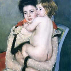 Stunning Reproduction of Mary Cassatt's 'Reine Lefebvre Holding a Nude Baby' (1902 - 1903) - A Glimpse into Impressionist Tenderness