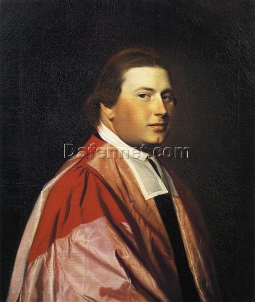 Authentic Handmade Oil Painting of Reverend Myles Cooper INSPIRED BY John Singleton Copley’s 1768 – 1769 Timeless Neoclassical Portrait at Columbia University
