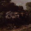 Enigmatic 1865 Gustave Courbet 'Rocky Landscape with Figure' Realist Oil on Canvas Landscape - Inspired by Private Collection Gem, Ideal for Art Aficionados and Nature Lovers
