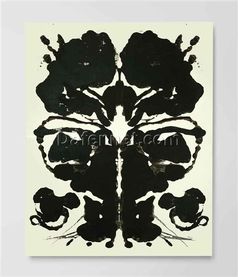 Exquisite Hand-Painted Oil Art Inspired by Andy Warhol’s 1984 ‘Rorschach’ Abstract Expressionist Creation – Perfect for Private Art Collections and Those Seeking Unique Artistic Expression from Dafen Village