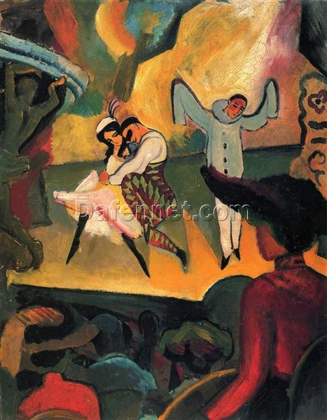 Dafen Village Presents: August Macke’s ‘Russian Ballet 1’ (1912) Reproduction – Expressionist Genre Oil on Canvas for Art Collectors