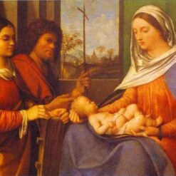 Authentic - Looking Reproduction of Giorgione's 'Sacred conversation' - Handmade High Renaissance Religious Oil on Panel by Dafen Village Artisans