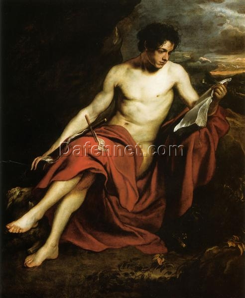 Collector’s Treasure: Dafen Village’s High-Quality “Saint John the Baptist in the Wilderness” INSPIRED BY Van Dyck’s Baroque Religious Oil Painting