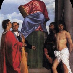 Saint Mark Enthroned Inspired by Titian – High Renaissance Religious Oil Painting from Da Fen Village Studio