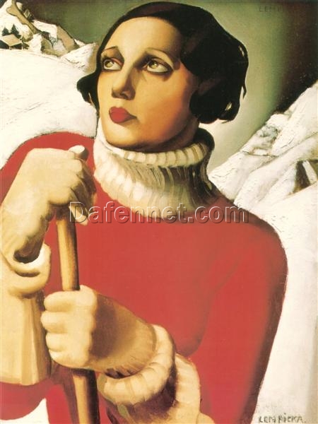 Tamara de Lempicka-Inspired “Saint Moritz” – Iconic Art Deco Portrait for Luxury Interiors & Classic Art Collections | DaFen Village Studio