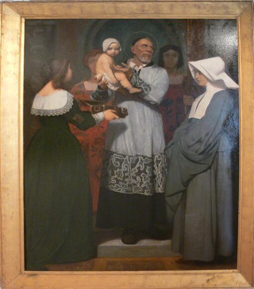 Exquisite ‘Saint Vincent de Paul’ Inspired Oil Painting by Jean – Leon Gerome, 1847 Style, from Dafen Village Studio