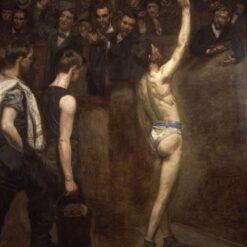 Dafen Village Inspired Reproduction of Thomas Eakins' "Salutat" (1898) - High-Quality Realist Genre Painting Oil on Canvas for Sale, Great for Art Collections and Interior Designers Seeking Authoritative Artworks