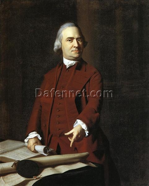 Exquisite Dafen Village Rendition – Samuel Adams Portrait by John Singleton Copley (c.1770 – c.1772, Neoclassical Gem)
