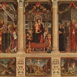 Exquisite Dafen Village Creation: 'San Zeno Altarpiece' Inspired by Andrea Mantegna (1457) - High - Quality High Renaissance Religious Oil Painting on Panel