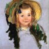 Stunning Reproduction of Mary Cassatt's 'Sara in a Bonnet' - A Glimpse into Impressionist Elegance from a Private Collection