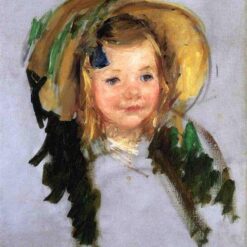 Stunning Reproduction of Mary Cassatt's 'Sara in a Bonnet' - A Glimpse into Impressionist Elegance from a Private Collection