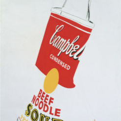 Unique 'Crushed Campbell's Soup Can (Beef Noodle)' Andy Warhol 1962 Pop Art Figurative - Inspired Oil Painting, Handmade in Dafen Village Studio