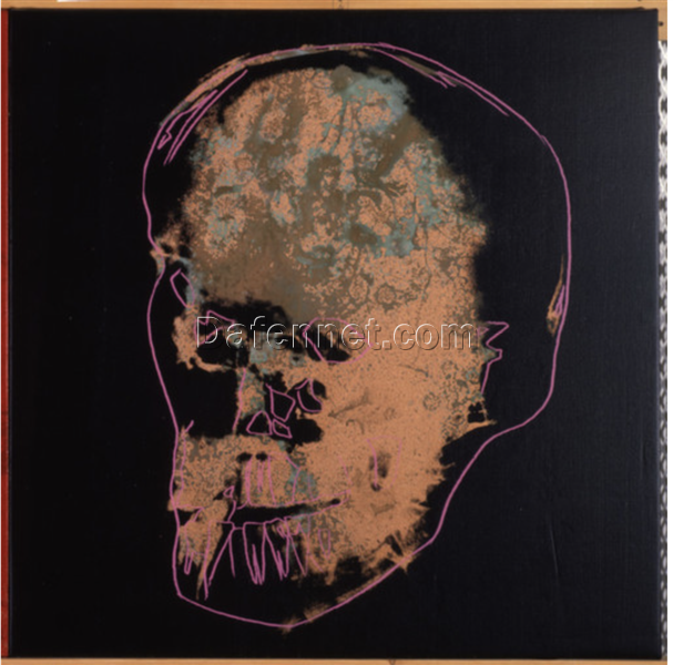 Unique Handmade Oil Painting Inspired by Andy Warhol’s 1985 ‘Philip’s Skull’ Pop Art Figurative Work – Ideal for Art Enthusiasts and Avant – Garde Decor Lovers from Dafen Village Studio