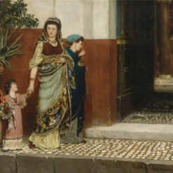 Exquisite Hand - Painted Oil on Panel INSPIRED BY Alma - Tadema's "Home from Market" - Dafen Village Artistry