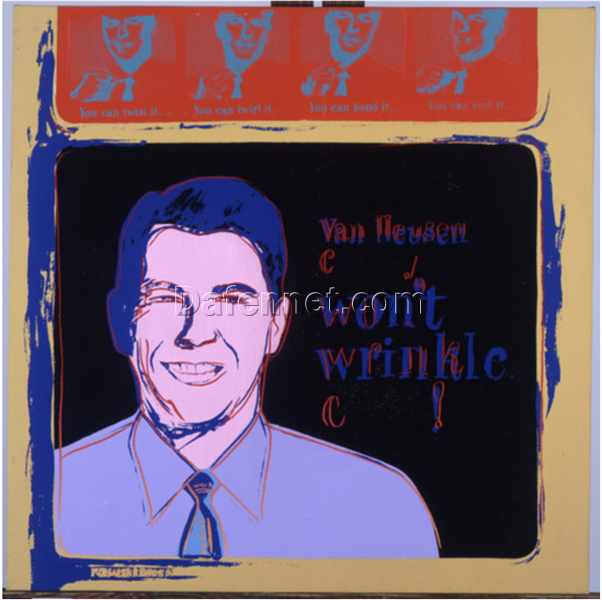 High – Quality Reproduction Oil Painting of Andy Warhol’s 1985 ‘Ads: Van Heusen (Ronald Reagan)’ Pop Art Portrait – A Must – Have for Interior Designers and Pop Art Collectors from Dafen Village