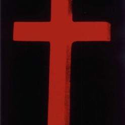 Customizable Andy Warhol Style 'Cross' 1981 - 1982 Pop Art Religious Painting on Linen
