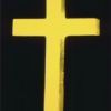 Authentic Andy Warhol Inspired 'Cross' 1981 - 1982 Pop Art Religious Painting on Linen - A Timeless Blend of Faith and Artistry