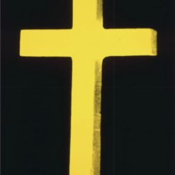 Authentic Andy Warhol Inspired 'Cross' 1981 - 1982 Pop Art Religious Painting on Linen - A Timeless Blend of Faith and Artistry