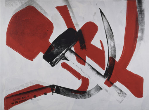 Exquisite Handmade Oil Painting Replica of Andy Warhol’s ‘Hammer and Sickle’ (1976) – Pop Art Figurative Masterpiece from Dafen Village Studio